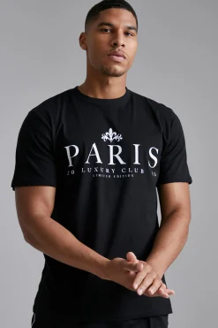Tall Paris City Print T-shirt | BoohooMAN UK