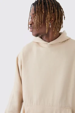Tall Patchwork Tattoo Print Oversized Hoodie | BoohooMAN UK