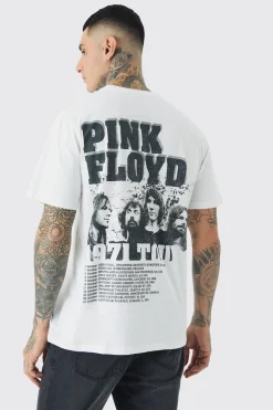 Tall Pink Floyd License Print T-shirt In White | BoohooMAN UK