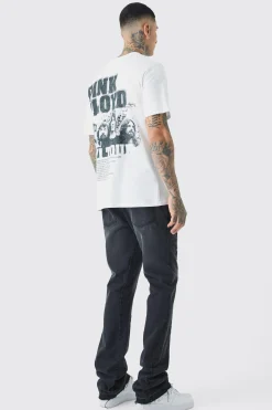 Tall Pink Floyd License Print T-shirt In White | BoohooMAN UK