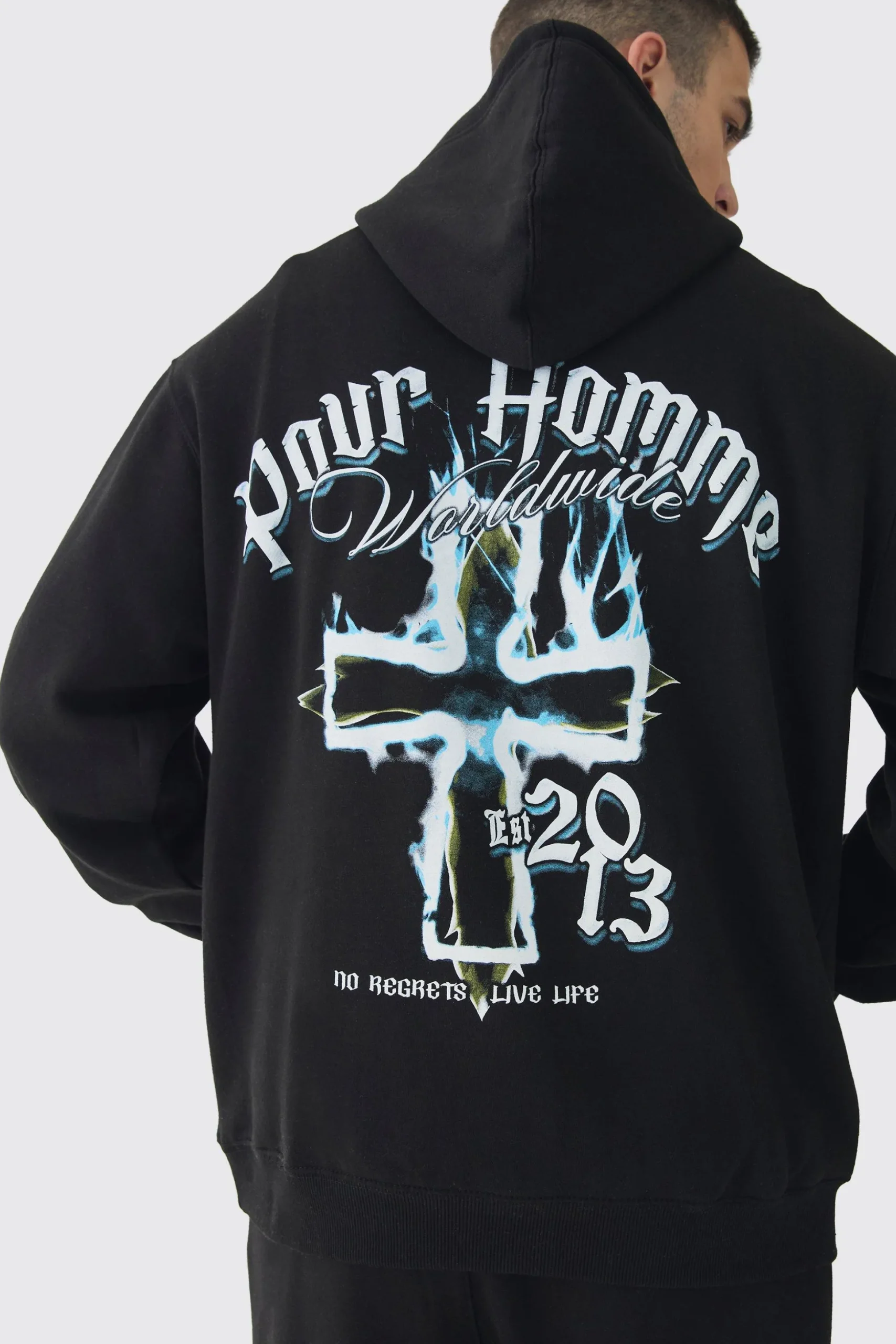 Tall Pour Homme Gothic Cross Tracksuit | BoohooMAN UK