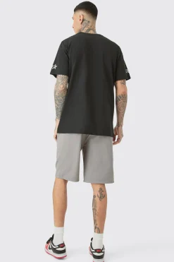 Tall Pour Homme Racing Print T-shirt | BoohooMAN UK
