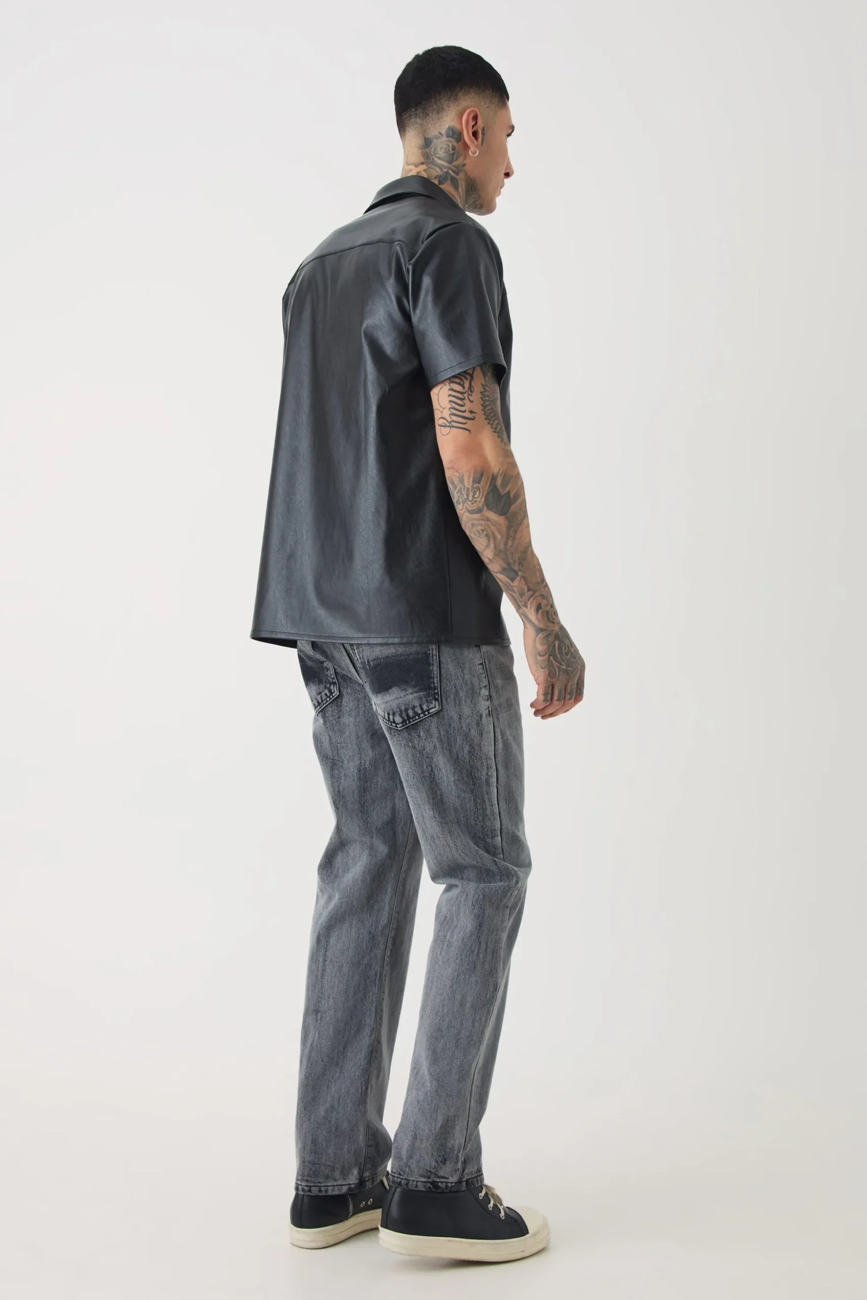 Tall PU Utility Pocket Shirt | BoohooMAN UK