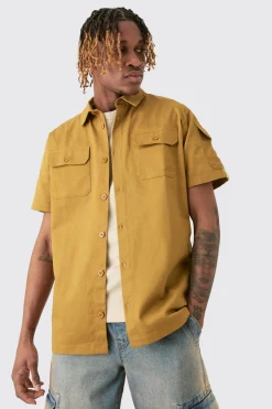 Tall Regular Panel Twill Shirt | BoohooMAN UK