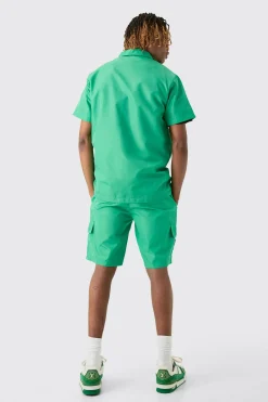 Tall Regular Patch Pocket Nylon Man Overshirt | BoohooMAN UK