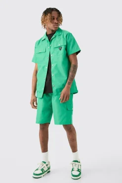 Tall Regular Patch Pocket Nylon Man Overshirt | BoohooMAN UK