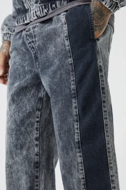 Tall Relaxed Fit Acid Wash Denim Jogger | BoohooMAN UK
