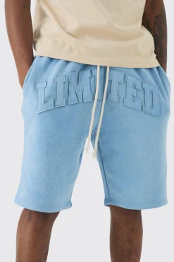 Tall Relaxed Fit Cross Printed Washed Jersey Shorts | BoohooMAN UK