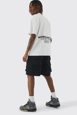 Tall Relaxed Fit Utility Jersey Short | BoohooMAN UK