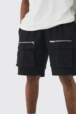 Tall Relaxed Fit Utility Jersey Short | BoohooMAN UK