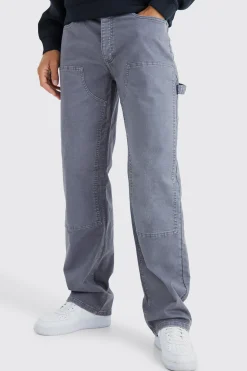 Tall Relaxed Overdye Carpenter Trouser | BoohooMAN UK