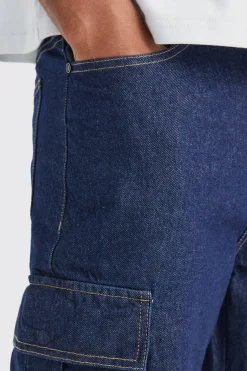 Tall Relaxed Rigid Cargo Jeans | BoohooMAN UK