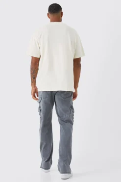 Tall Relaxed Rigid Carpenter Split Hem Jean | BoohooMAN UK