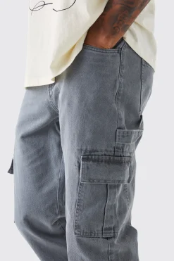 Tall Relaxed Rigid Carpenter Split Hem Jean | BoohooMAN UK
