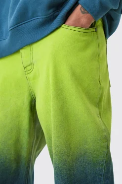 Tall Relaxed Rigid Ombre Jeans | BoohooMAN UK