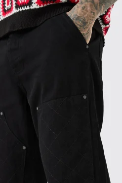 Tall Relaxed Rigid Top Stitch Detail Carpenter Jean | BoohooMAN UK