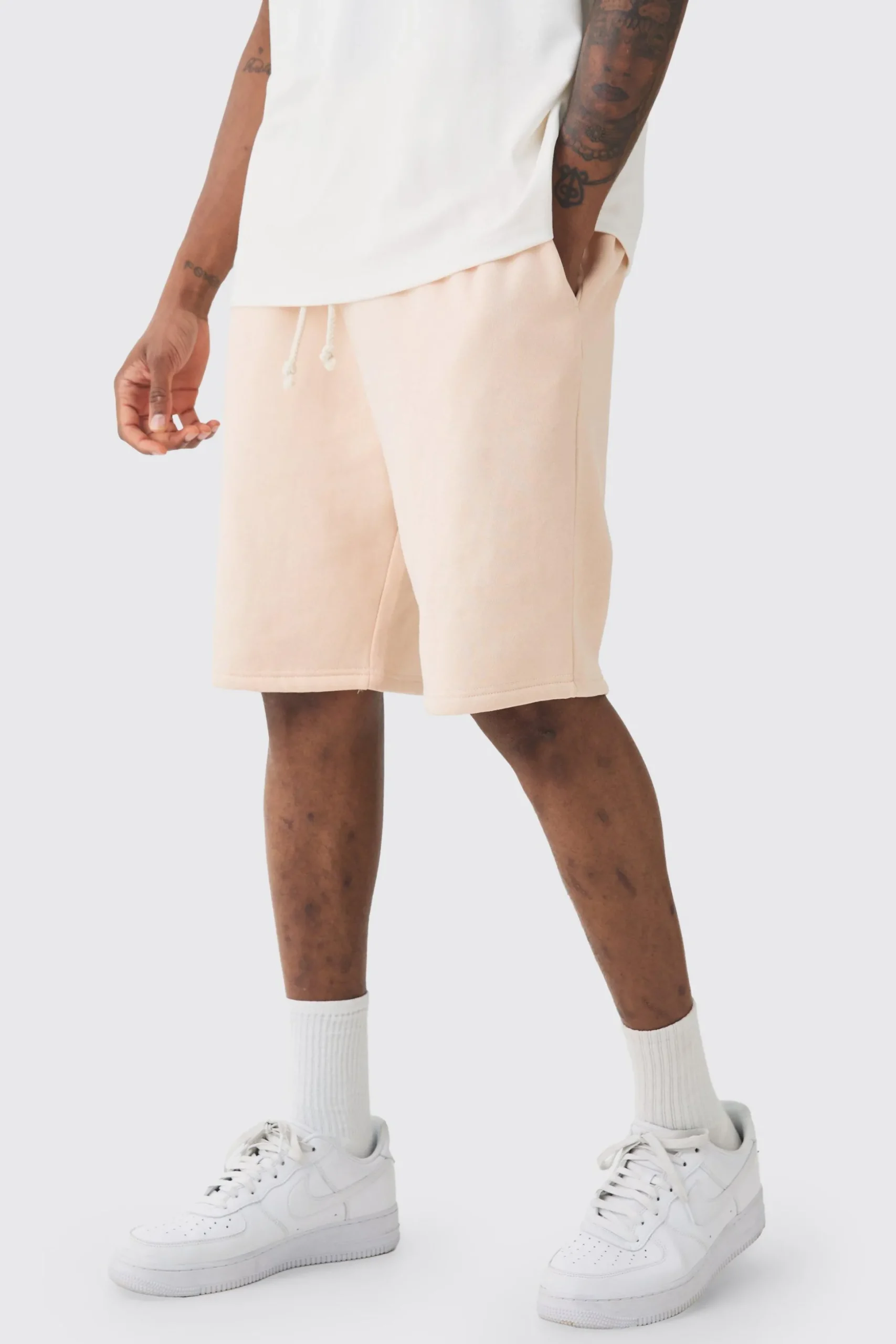 Tall Relaxed Washed Jersey Shorts | BoohooMAN UK