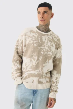 Tall Renaissance Oversized Knitted Sweat | BoohooMAN UK