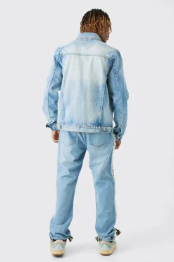 Tall Renaissance Panel Denim Jacket | BoohooMAN UK