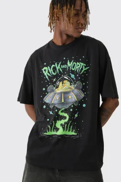 Tall Rick And Morty License T-shirt In Black | BoohooMAN UK