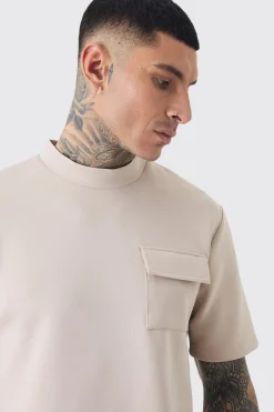 Tall Scuba Extended Neck Pocket T-shirt & Cargo Short Set | BoohooMAN UK
