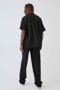 Tall Scuba Twill Oversized Shirt & Trouser Set | BoohooMAN UK