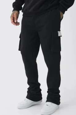 Tall Skinny Fit Extreme Stacked Woven Tab Cargo Jogger | BoohooMAN UK