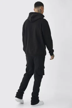 Tall Skinny Fit Extreme Stacked Woven Tab Cargo Jogger | BoohooMAN UK