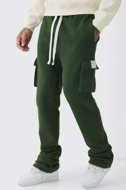 Tall Skinny Fit Extreme Stacked Woven Tab Cargo Jogger | BoohooMAN UK