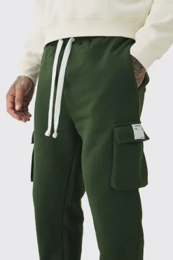Tall Skinny Fit Extreme Stacked Woven Tab Cargo Jogger | BoohooMAN UK