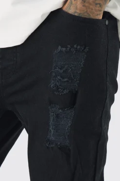 Tall Skinny Jeans With All Over Rips | BoohooMAN UK