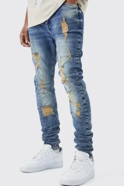 Tall Skinny Stretch Ripped Jean | BoohooMAN UK