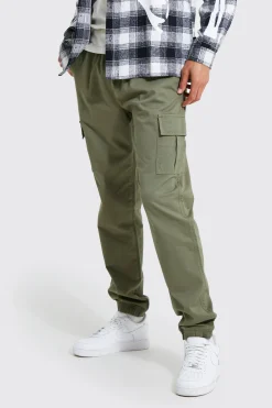 Tall Slim Fit Cargo Trousers | BoohooMAN UK