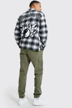 Tall Slim Fit Cargo Trousers | BoohooMAN UK