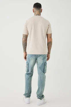 Tall Slim Fit Extended Neck Heavy Interlock T-shirt | BoohooMAN UK