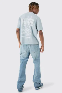Tall Slim Rigid Flare Carpenter Jeans | BoohooMAN UK