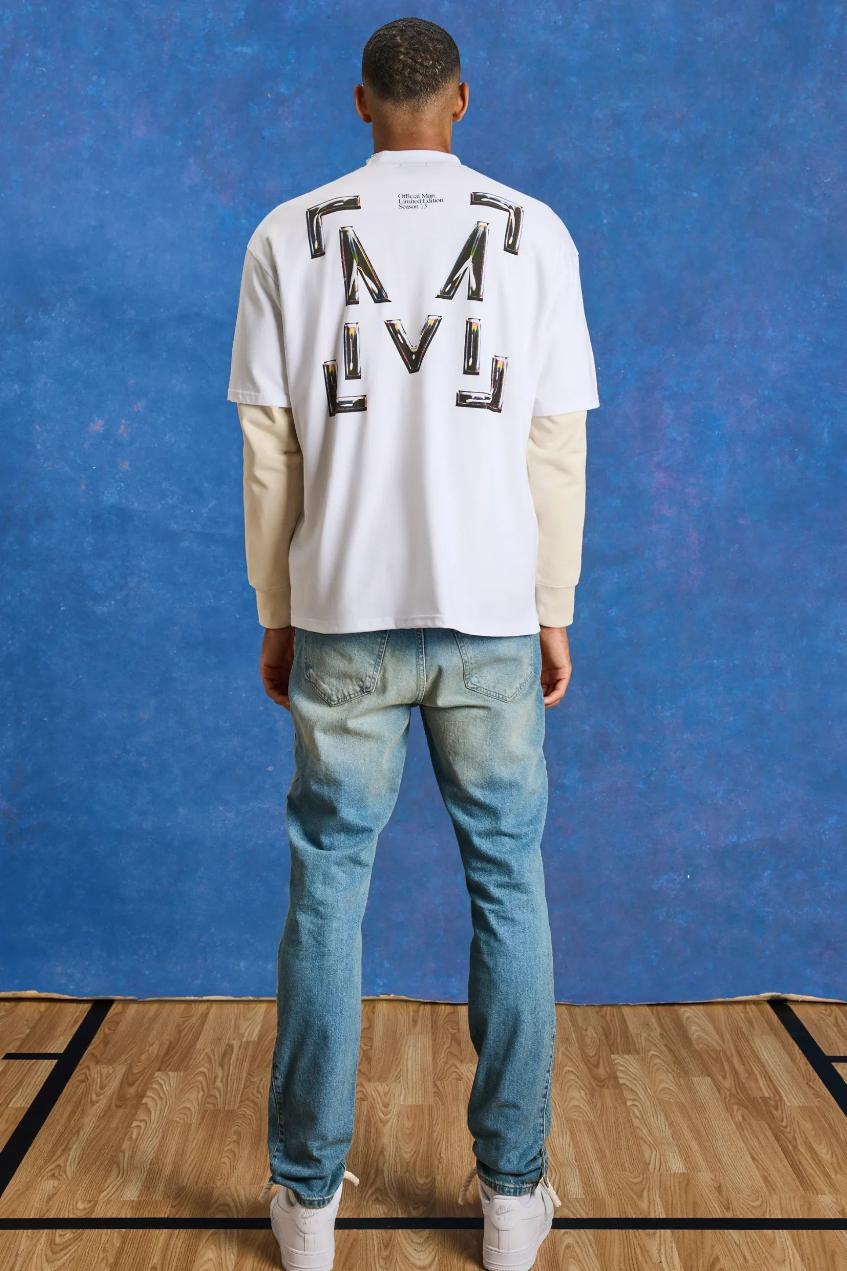 Tall Slim Rigid Pu Star Applique Gusset Jeans | BoohooMAN UK