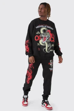Tall Snake Official Sweat Tracksuit | BoohooMAN UK