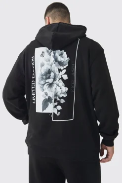 Tall Spliced Floral Graphic Hoodie & Relaxed Fit Jogger Tracksuit | BoohooMAN UK