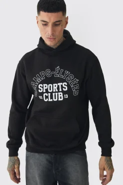 Tall Sports Club Varsity Oversized Hoodie | BoohooMAN UK