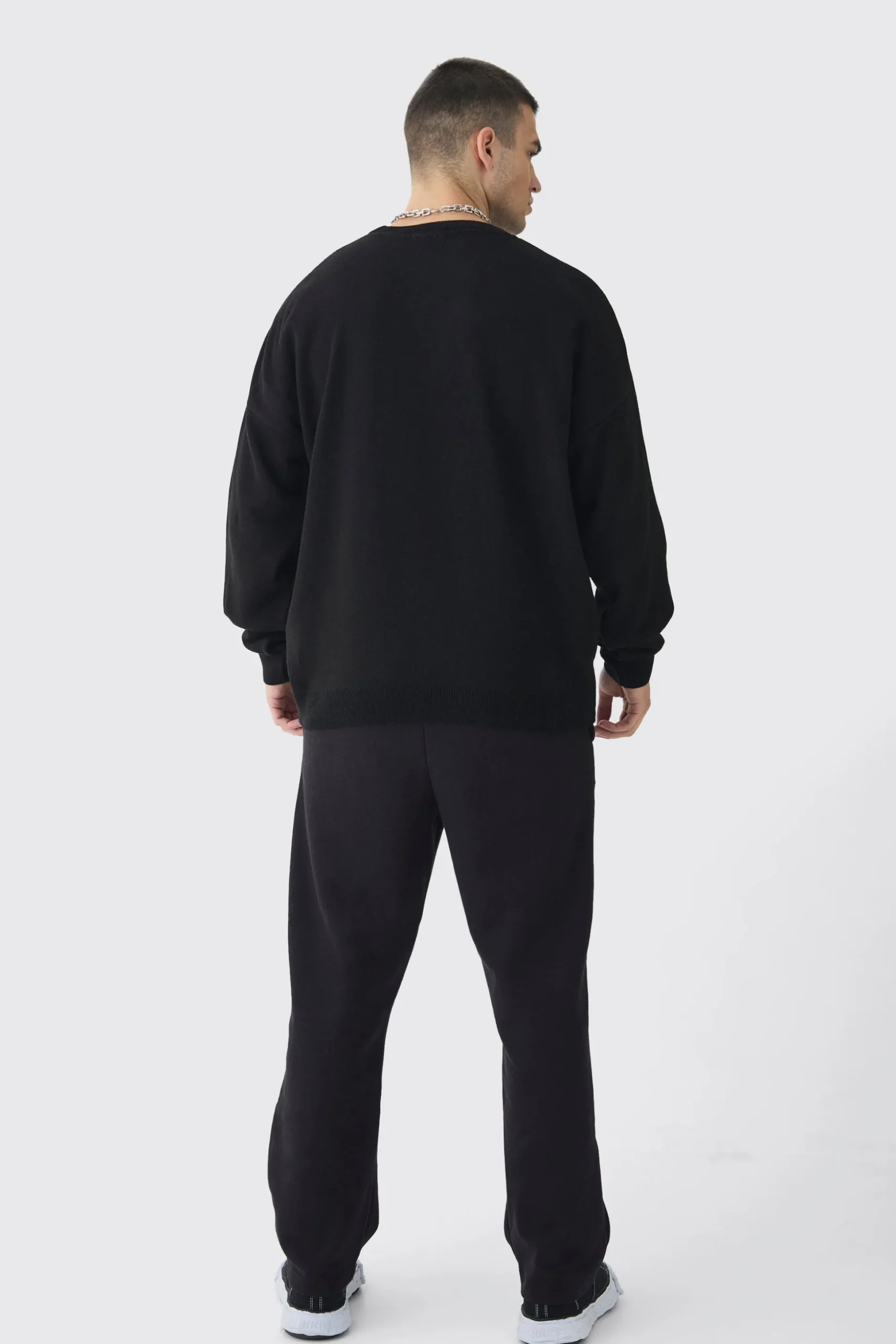 Tall Star Graphic Crew Neck Jumper | BoohooMAN UK