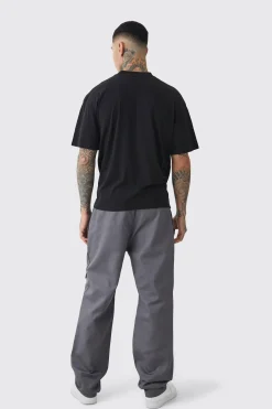 Tall Straight Fit Front Pocket Twill Overdyed Cargo Trouser | BoohooMAN UK