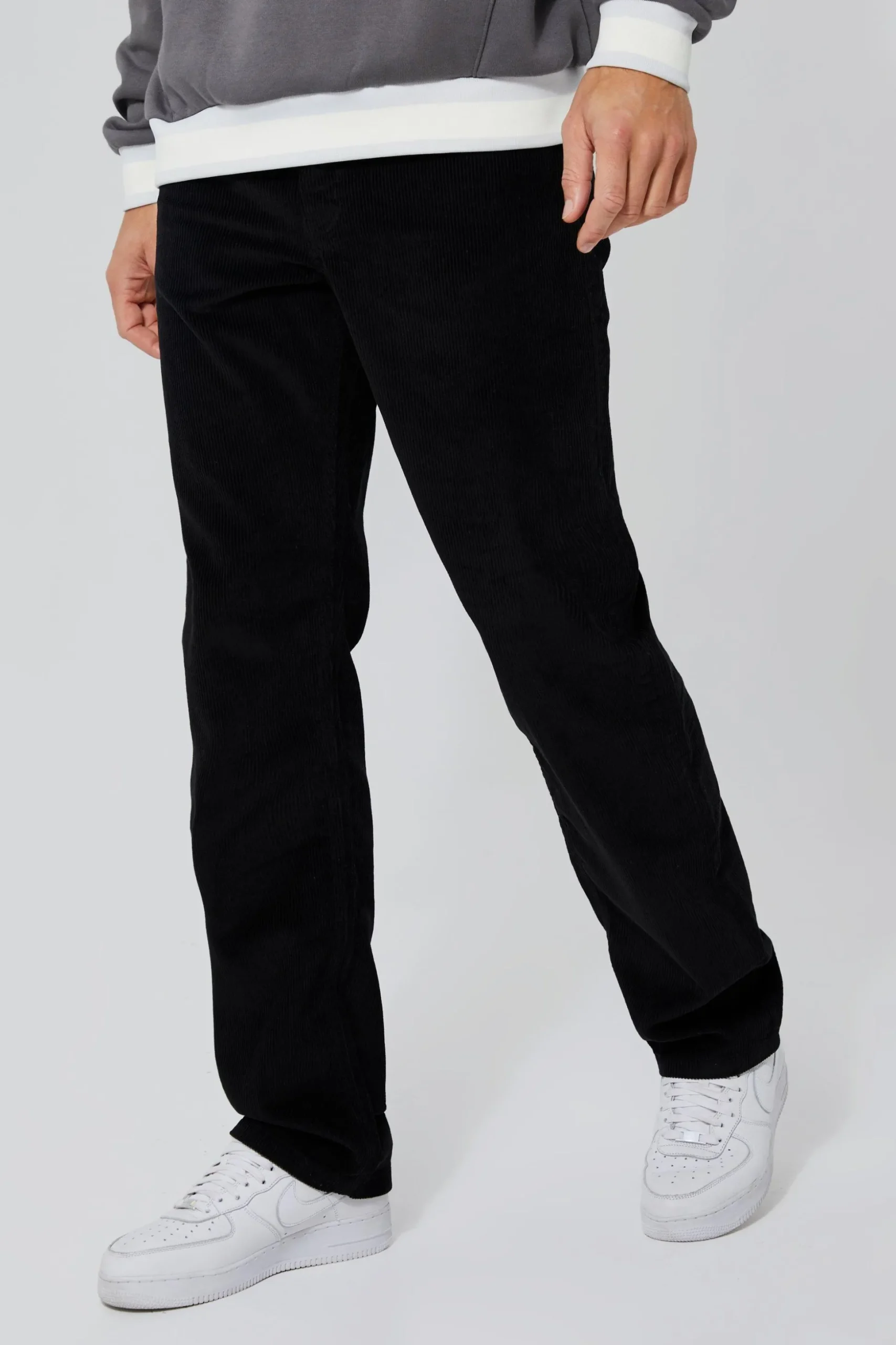 Tall Straight Leg Cord Trouser | BoohooMAN UK