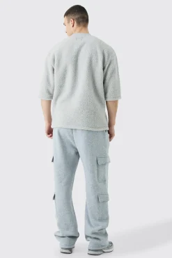Tall Straight Leg Top Stitch Cargo Jogger | BoohooMAN UK