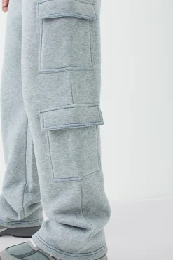 Tall Straight Leg Top Stitch Cargo Jogger | BoohooMAN UK