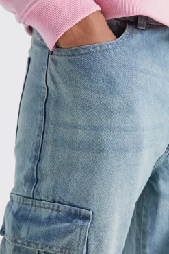 Tall Straight Rigid Cargo Jeans | BoohooMAN UK