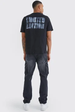 Tall Straight Rigid Cargo Jeans | BoohooMAN UK