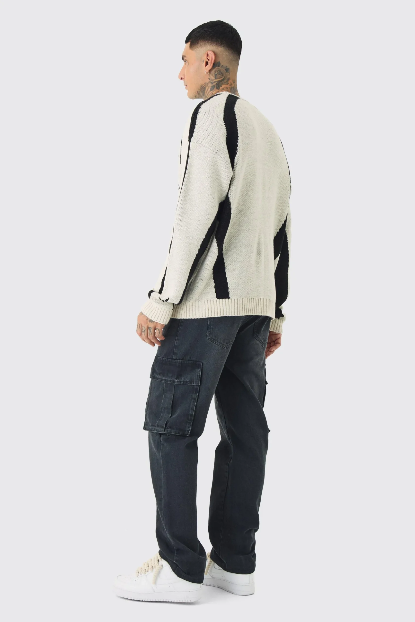 Tall Straight Rigid Cargo Jeans | BoohooMAN UK