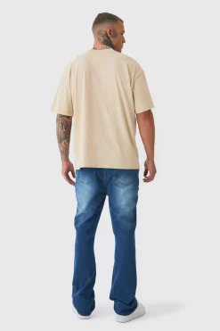 Tall Stretch Denim Flared Jeans | BoohooMAN UK