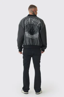 Tall Stretch Denim Flared Jeans | BoohooMAN UK